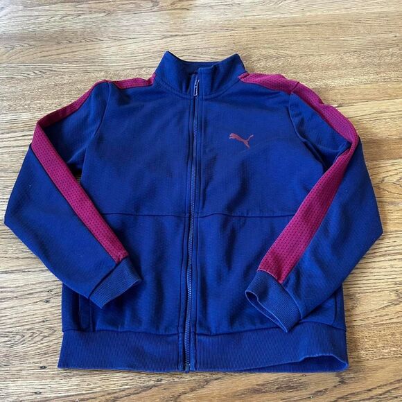 Puma Men's Navy and Burgundy Jacket - Picture 1 of 8